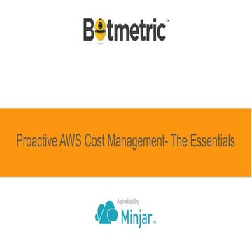 Proactive Cost Management for AWS Cloud