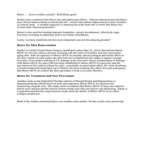 Botox For Skin Rejuvenation Pdf