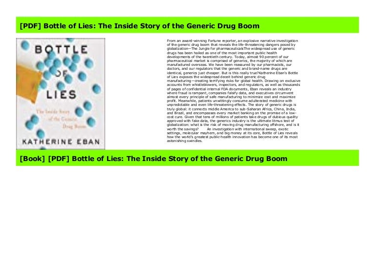 [PDF] Bottle of Lies The Inside Story of the Generic Drug Boom