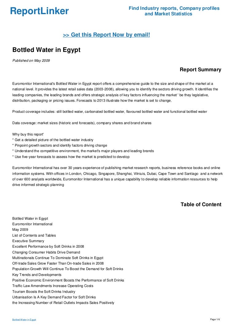 Bottled Water in Egypt