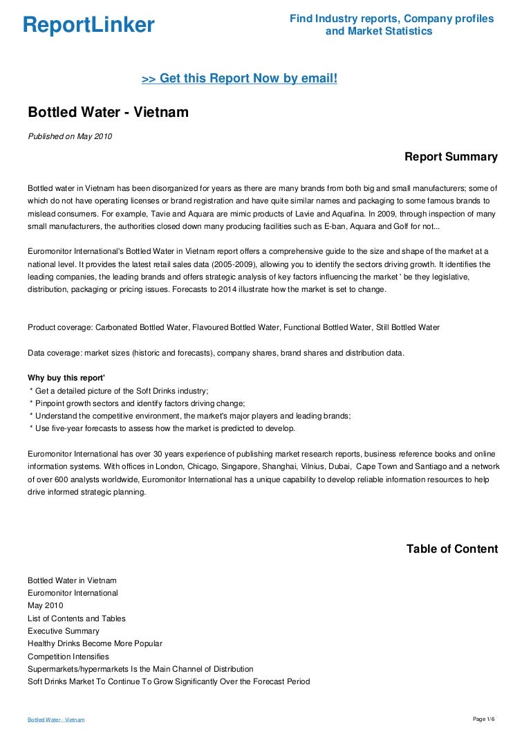 Bottled Water Vietnam