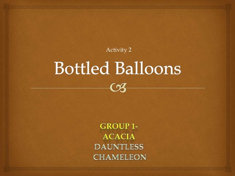 bottled balloons