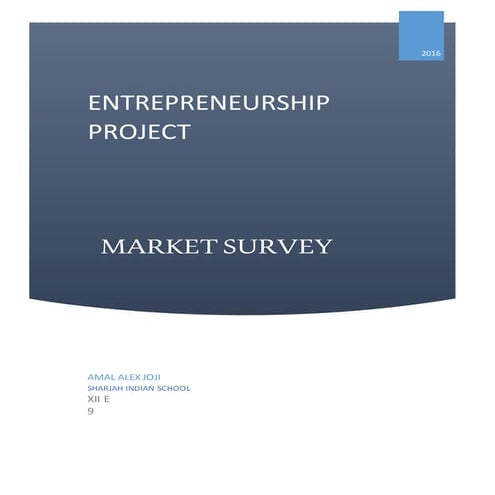 Entrepreneurship market survey class 12