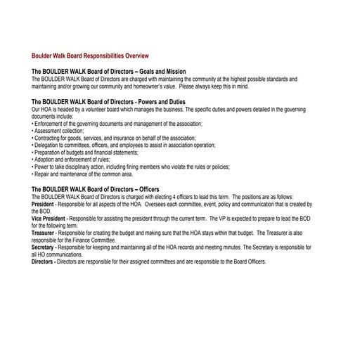 Nonprofit Board Welcome Info. Packet Example