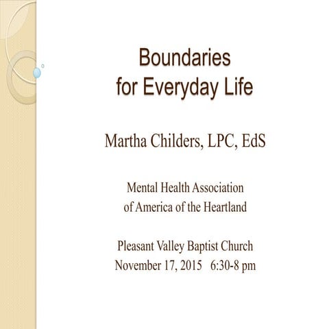 Boundaries for Everyday Life