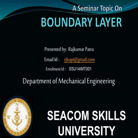 A Seminar Topic On Boundary Layer