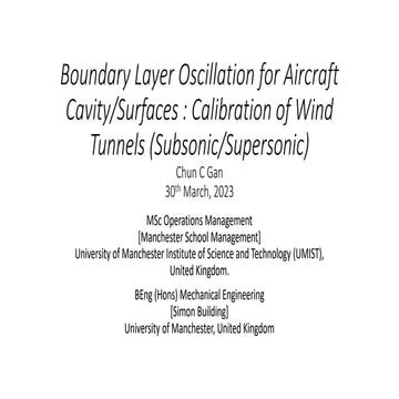 Boundary Layer Oscillation for Aircraft Cavity/Surfaces