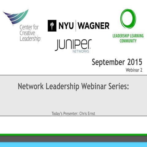 Network Leadership Webinar Series: Boundary Spanning Leadership Integrated wi...