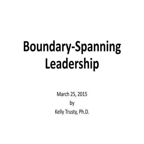 Boundary spanning leadership slideshare
