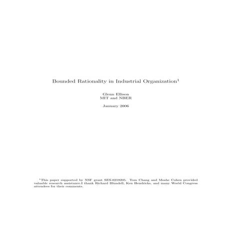 Bounded rationality in organisation