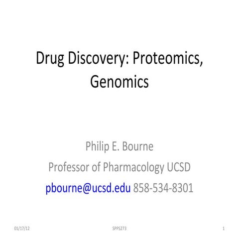 Drug Discovery: Proteomics, Genomics