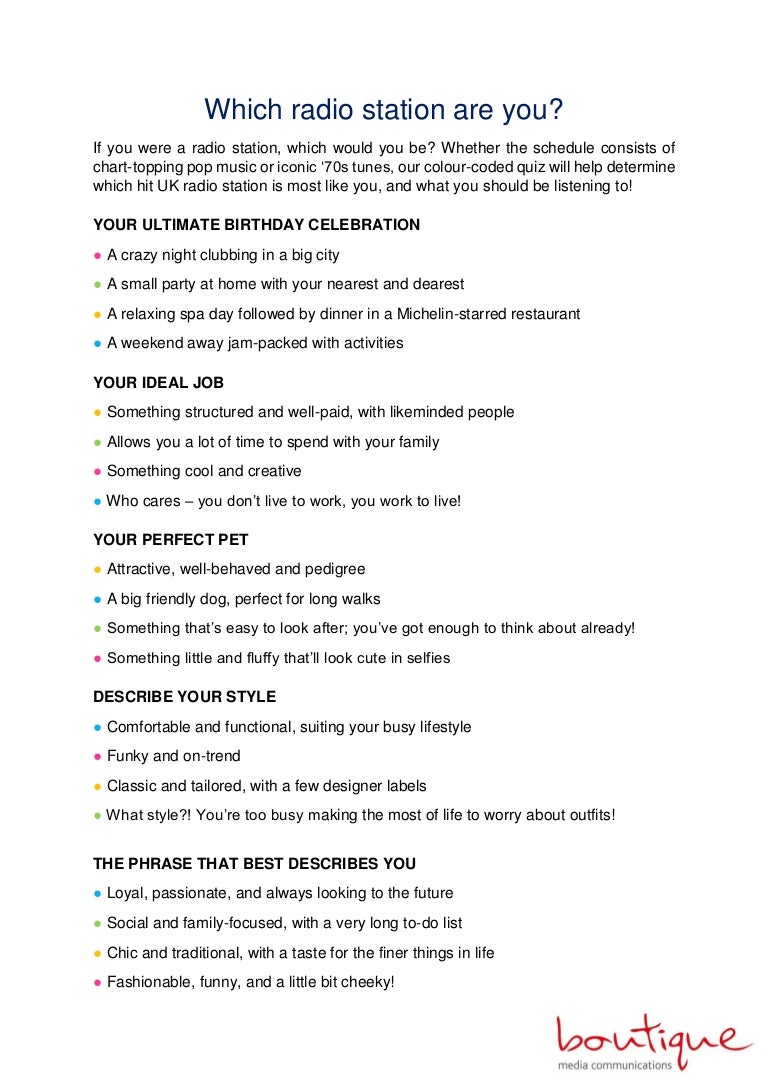 Which Radio Station Are You