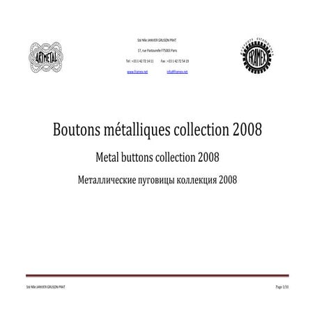 Boutons métalliques ARTMETAL
