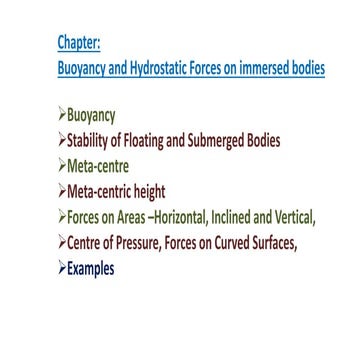 Buoyancy and flotation _ forces on immersed body
