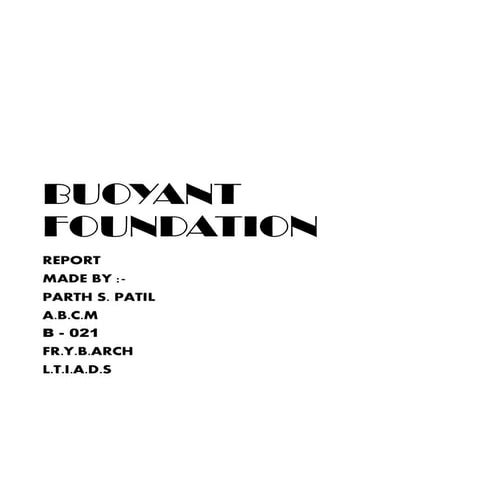 Buoyant foundation