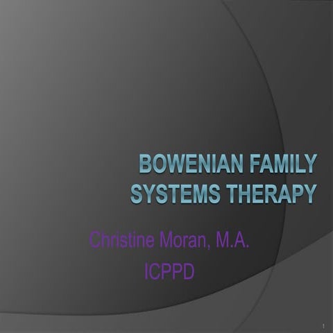 Boweian Family Therapy - Presentation Slides - Weekend 1