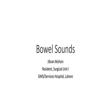 Bowel sounds