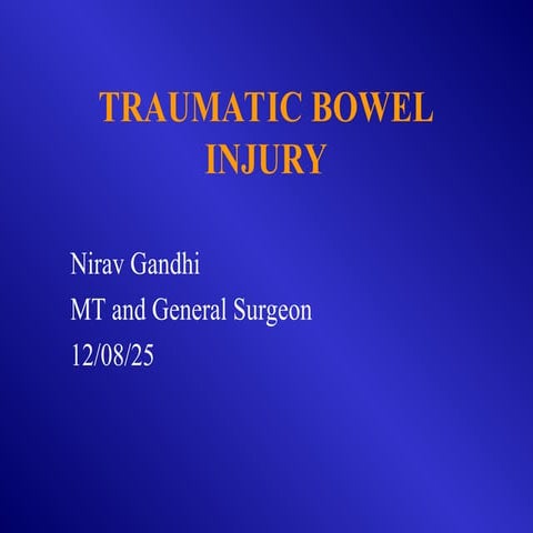 Comprehensive Overview of Traumatic Bowel Injury: Diagnosis and ...