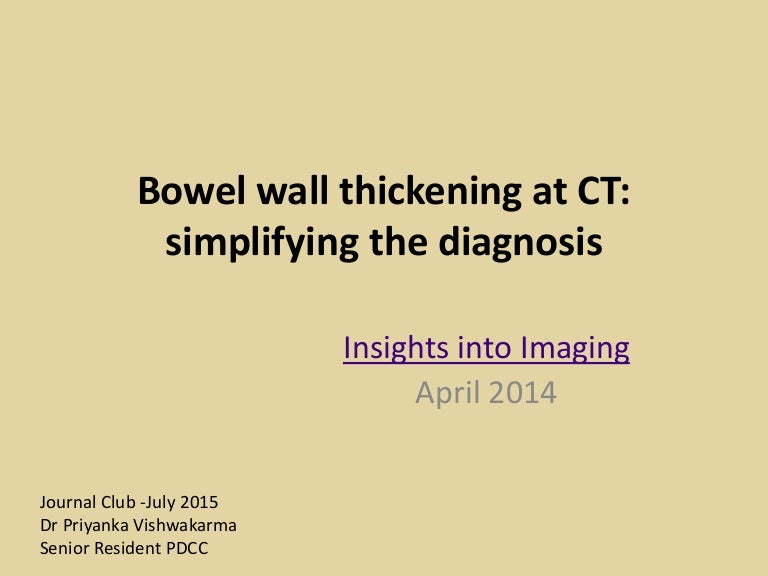 Bowel Wall Thickening At Ct