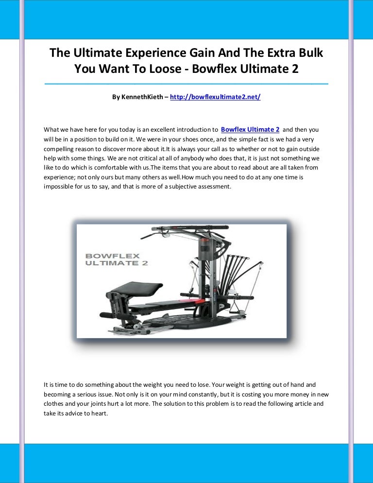Bowflex ultimate 2