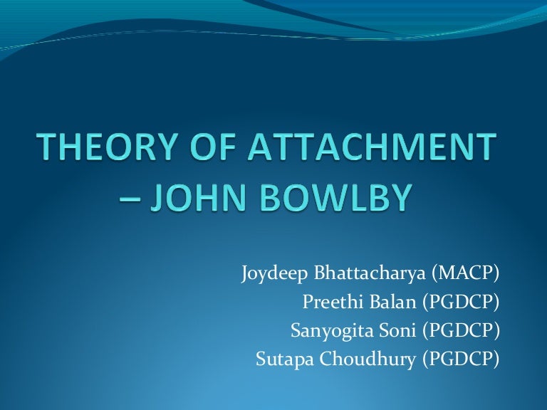 Bowlby S Theory Of Attachment