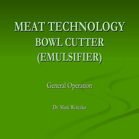 Bowl Cutter Operation