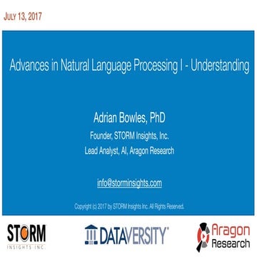 Smart Data Webinar: Advances in Natural Language Processing I - Understanding