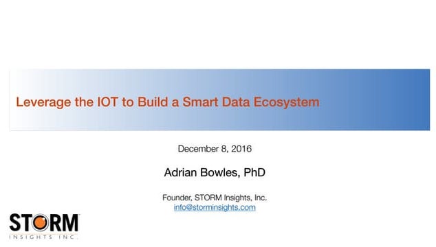 Smart Data Slides: Leverage the IOT to Build a Smart Data Ecosystem