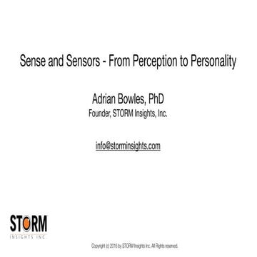 Sense and Sensors - From Perception to Personality