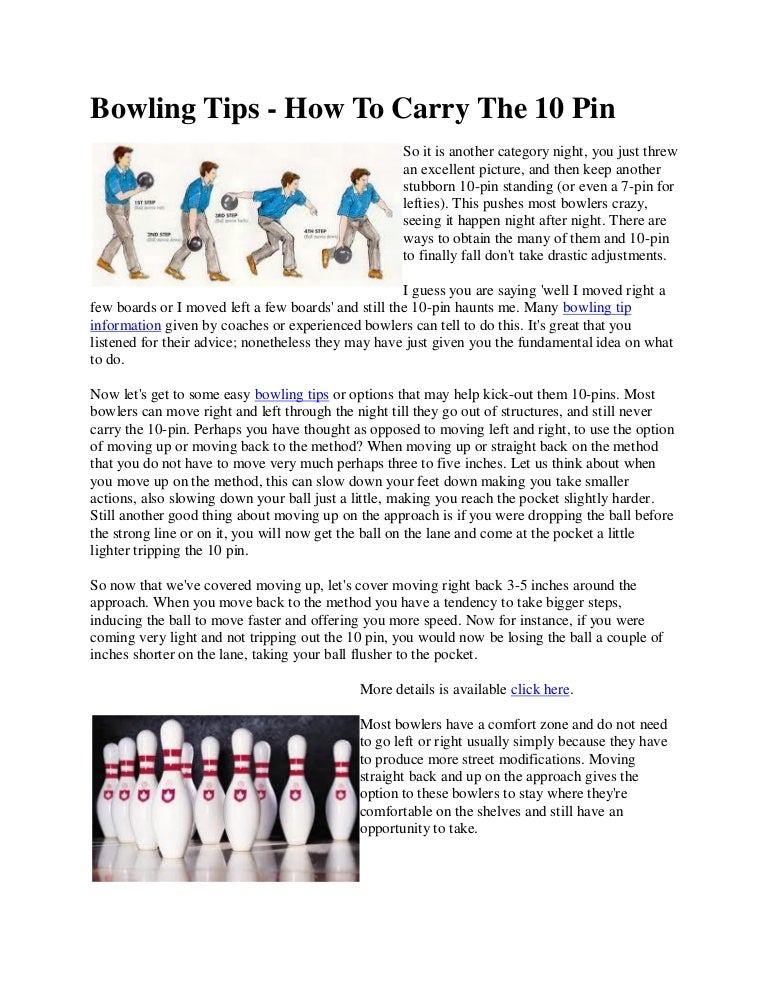 Bowling tips how to carry the 10 pin