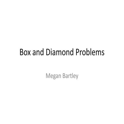 Box and diamond problems