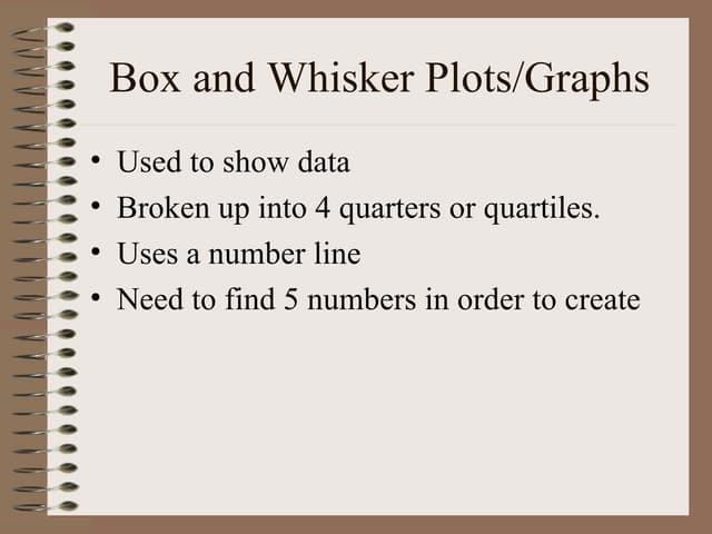 Box and whisker plots