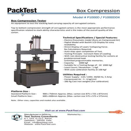 Box compression tester p1000 d u1000s 2018 | PDF