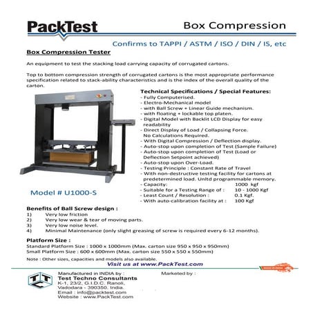 Box Compression Tester: Standards, Specifications & Packaging Strength ...