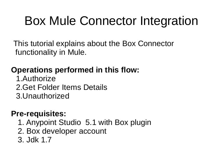 Box connector Mule ESB Integration