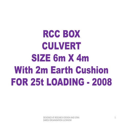 DESIGN OF RCC CULVERT | PPTX