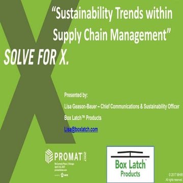 "Sustainability Trends within Supply Chain Management" 