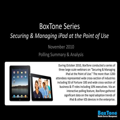 BoxTone iPad in the Enterprise Industry Polling Analysis