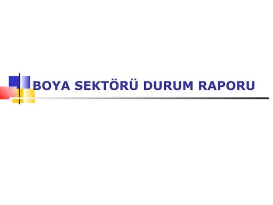 Boya Sektörü Durum Raporu