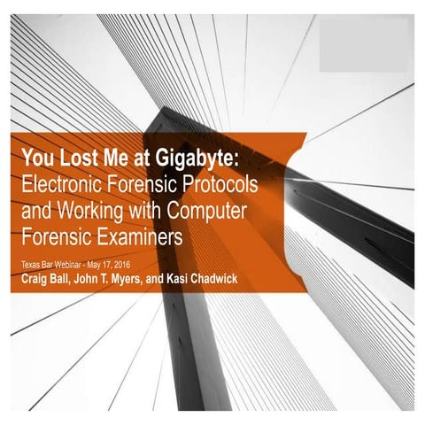 BoyarMiller - You Lost Me At Gigabyte: Working with Computer Forensic Examiners