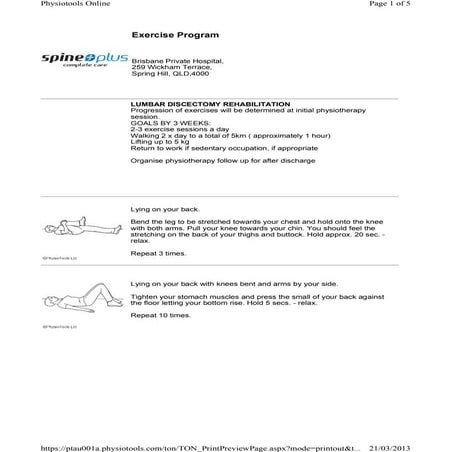 Initial Post Discectomy Programme