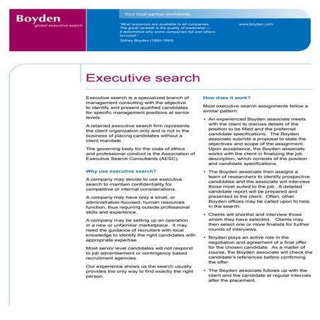 Boyden Search Brochure (Full Set) | PDF