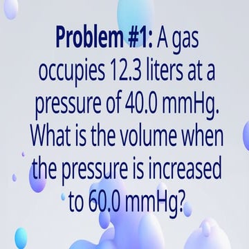 Boyles Law Problems for Grade 10 students | PPTX
