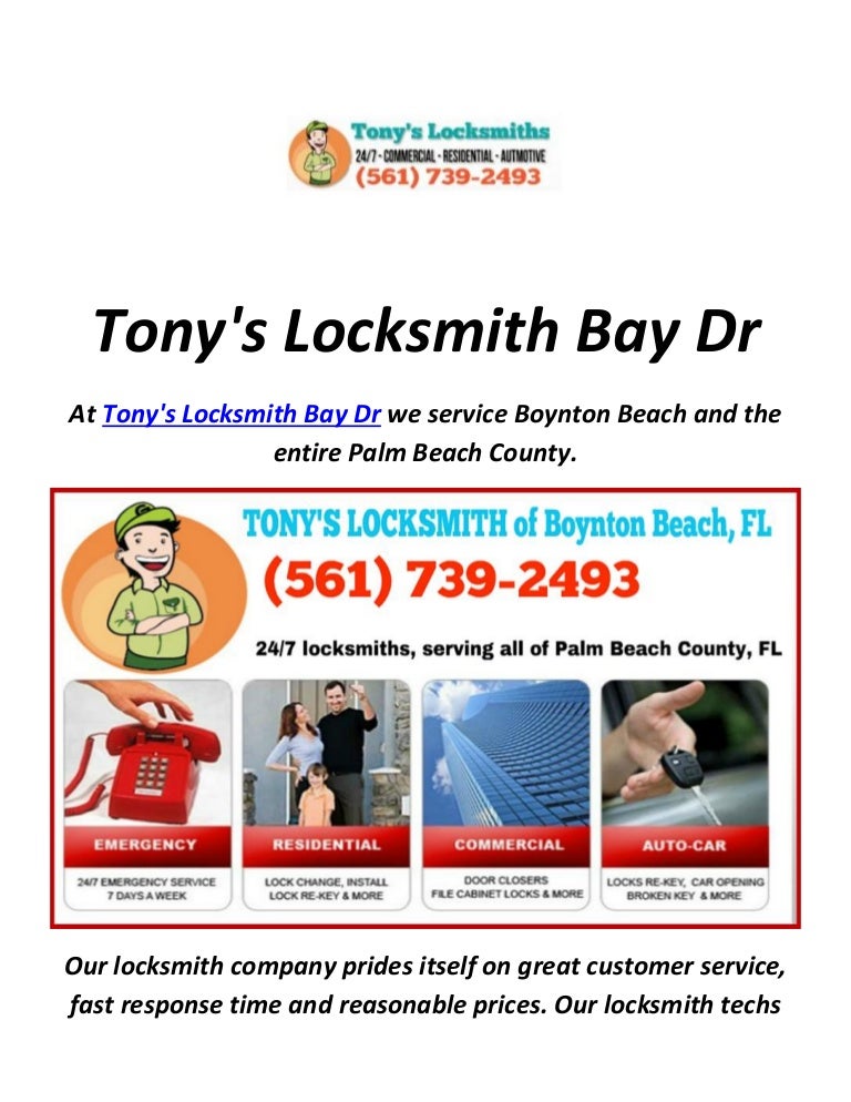 Tony's Locksmith Bay Dr Locksmith in Boynton Beach, FL