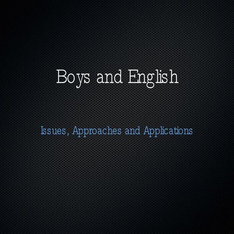 Boys and English