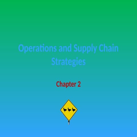 operations and supply chain management..