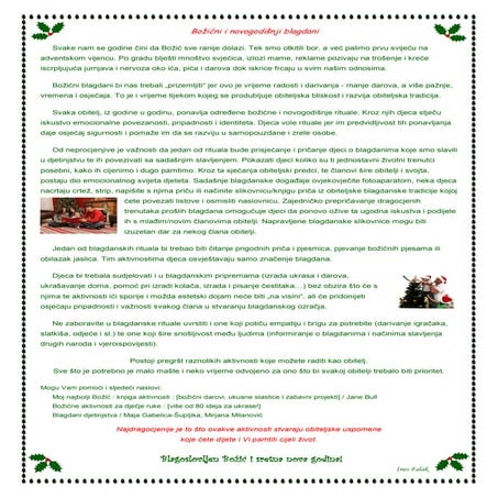 Bozicni i novogodisnji blagdani i obitelj