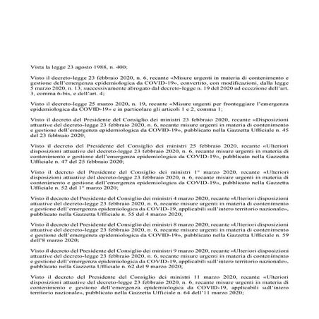 Coronavirus Italia, la bozza del nuovo Dpcm 26 aprile 2020