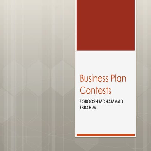 Business plan contests overview