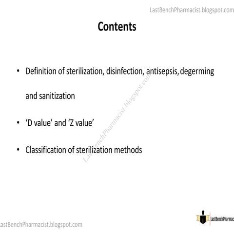 Sterilization: The Foundation of Safety and Hygiene  (BP303T)